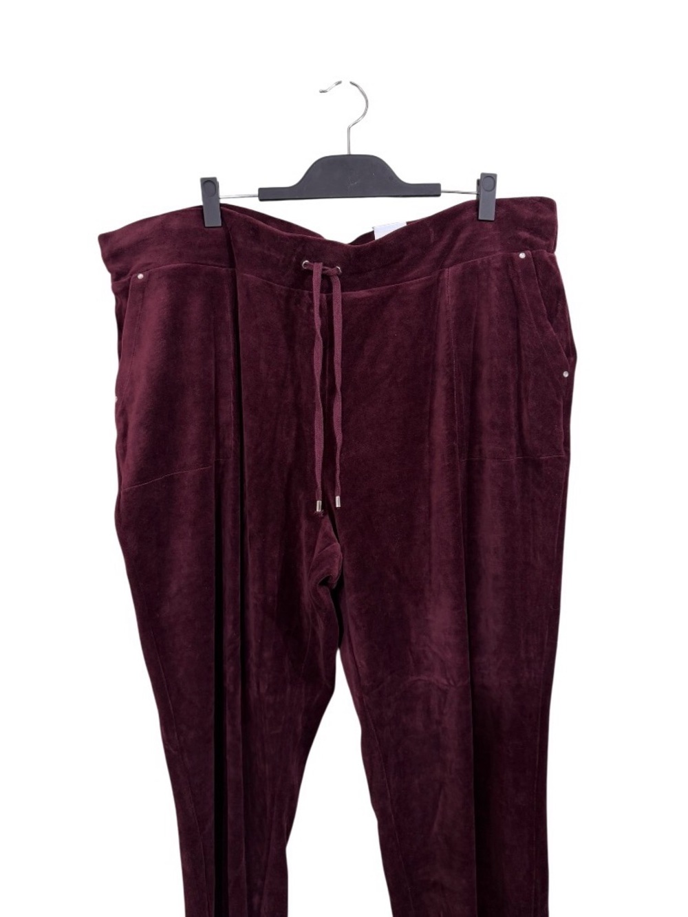 Avenue Burgundy Velour Joggers